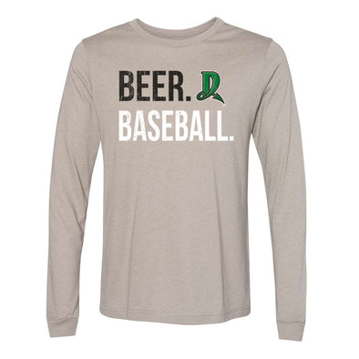 108 Stitches Men's Beer and Baseball Long Sleeve Tee