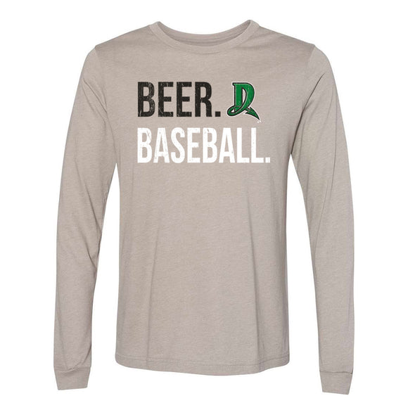 108 Stitches Men's Beer and Baseball Long Sleeve Tee